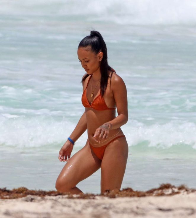 Karrueche Tran in Brown Bikini in Cancun