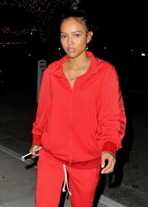Karrueche Tran in Red - Night out in West Hollywood