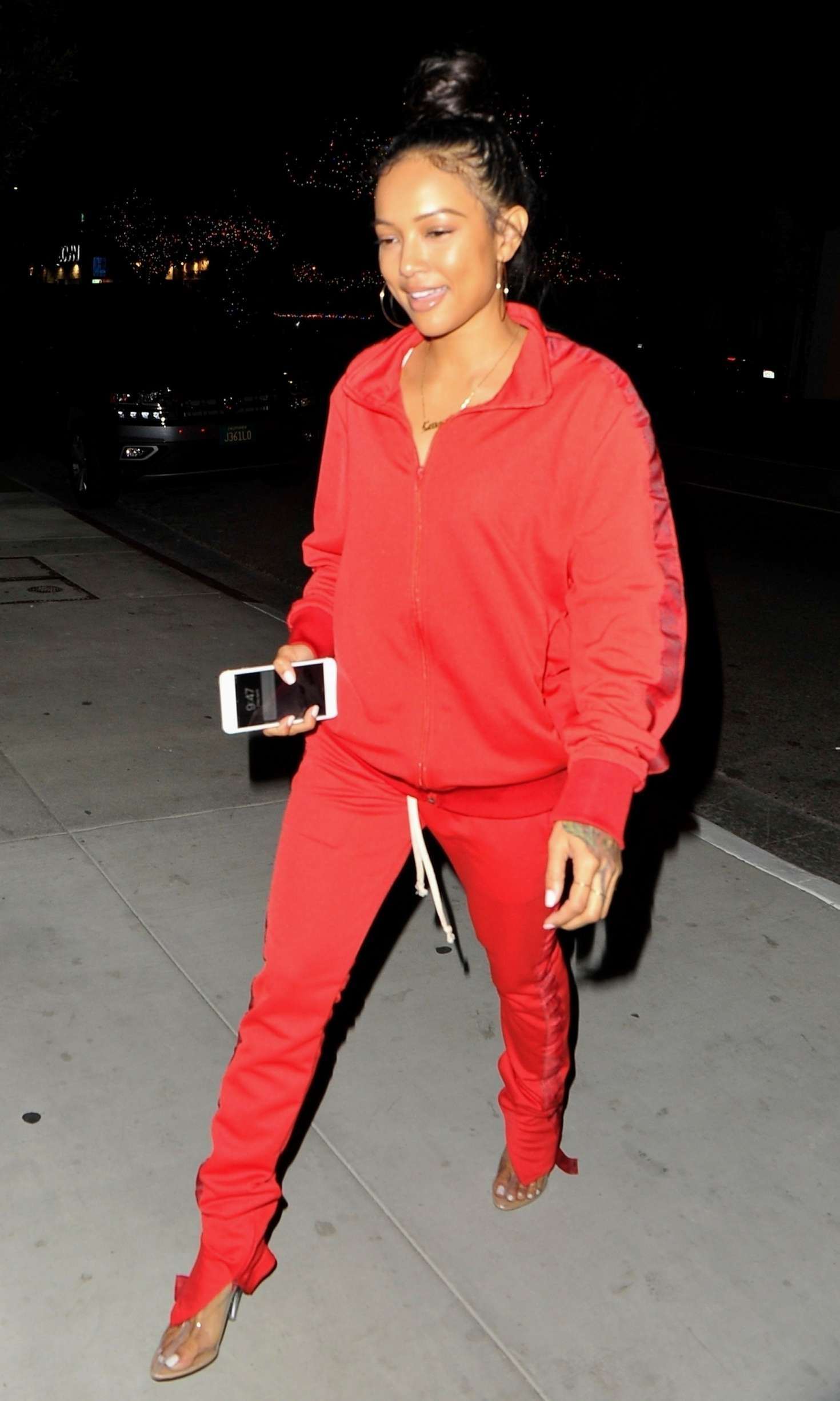 Karrueche Tran in Red: Night out in West Hollywood -08 | GotCeleb