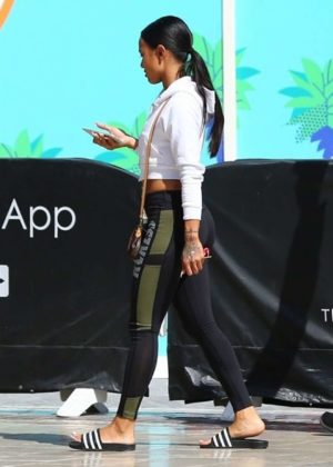 Karrueche Tran - Shopping Candids at The Grove in Los Angeles