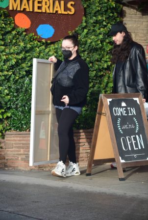 Kat Dennings - With Andrew W.K stocking up on art supplies in Los Angeles