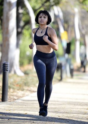 Kat Graham - Out jogging in Los Angeles