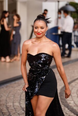 Kat Graham - Seen outside the Martinez Hotel during the 74th Cannes Film Festival in Cannes