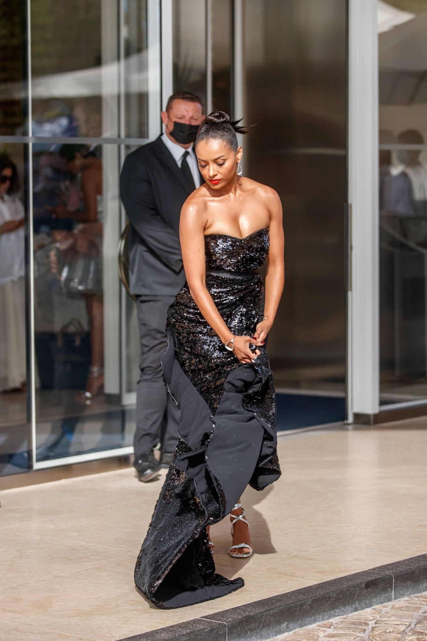 Kat Graham 2021 : Kat Graham – Seen outside the Martinez Hotel during the 74th Cannes Film Festival in Cannes-05