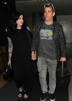 Kat Von D and Steve O at LAX Airport in LA