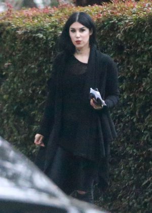 Kat Von D headed to a friend's house in Los Angeles