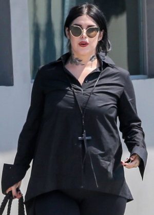 Kat Von D in Black outfit out in Los Angeles