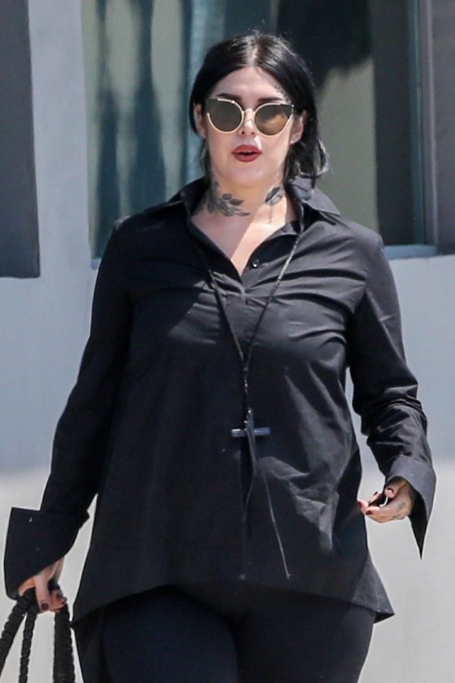 Kat Von D in Black outfit out in Los Angeles
