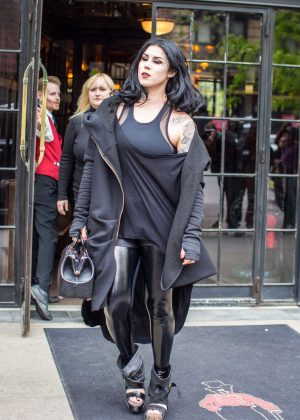 Kat Von D in Leather out in SoHo