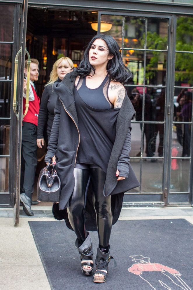 Kat Von D in Leather out in SoHo
