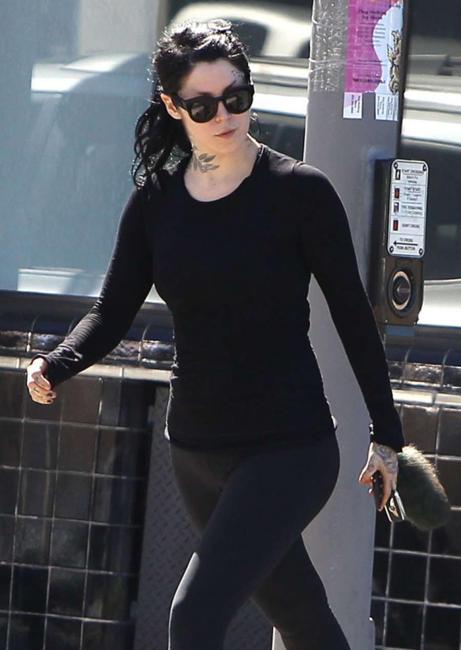 Kat Von D in Tights out in West Hollywood