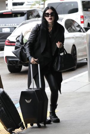 Kat Von D - Seen arriving at LAX Airport