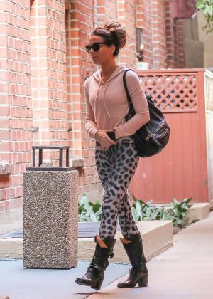 Kate Beckinsale in Animal Print Tights - Out in Beverly Hills