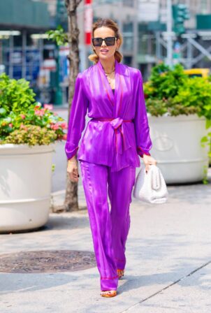 Kate Beckinsale - in purple on 5th Avenue in New York City