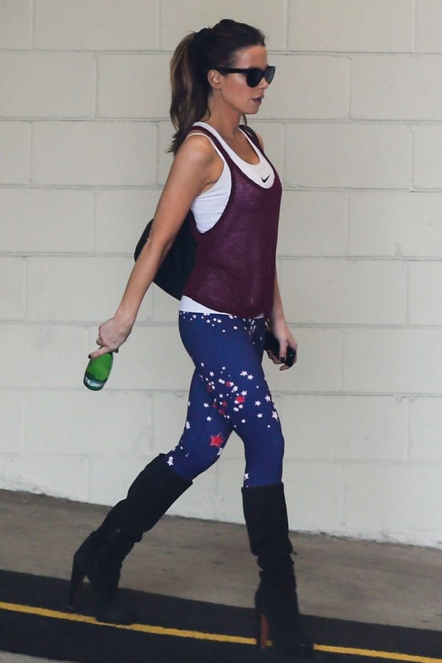 Kate Beckinsale in Star Print Tights at the gym in Los Angeles