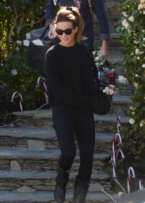 Kate Beclkinsale in Black Outfit - Out in Los Angeles