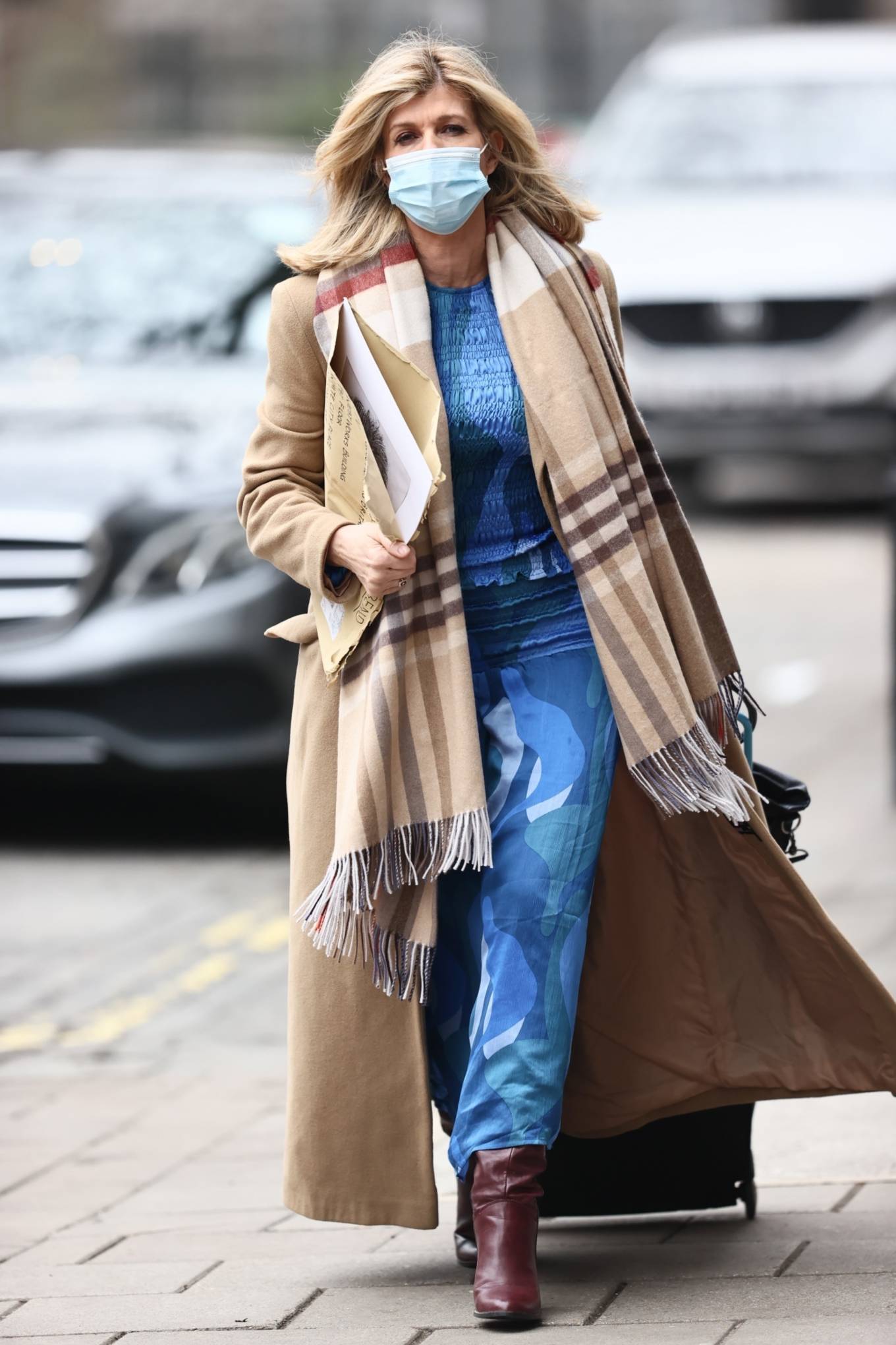 Kate Garraway – In blue dress at Smooth radio in London