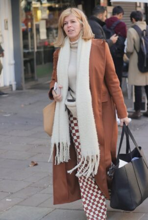 Kate Garraway - Wears stylish coat at Smooth radio in London