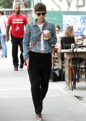 Kate Mara in Black Pants Out in NYC