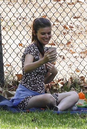 Kate Mara - In summer dress at a park in Los Angeles