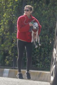 Kate Mara - Out with her pup in Los Feliz