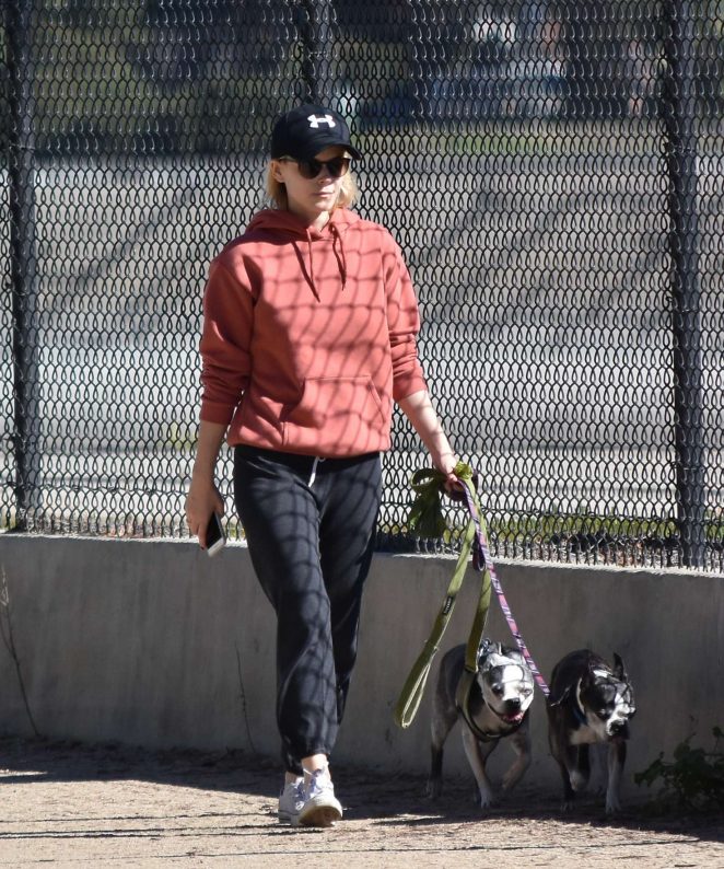 Kate Mara takes her dogs in Silver Lake