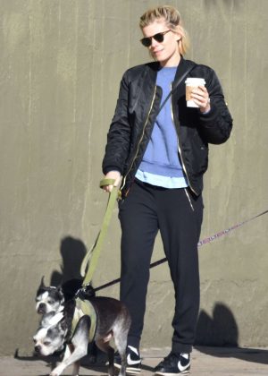 Kate Mara - Walking Dogs in Los Feliz