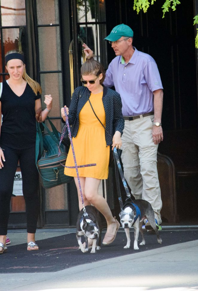 Kate Mara - Walking her Dogs in New York