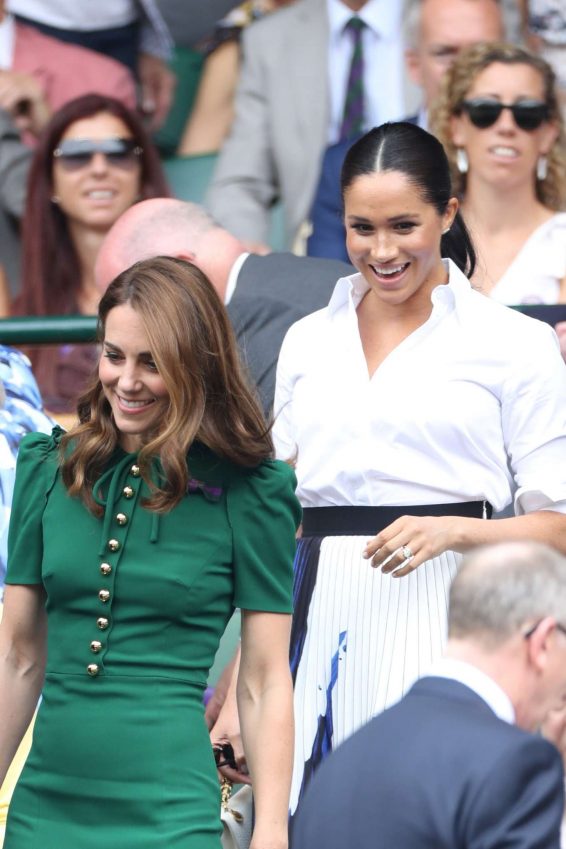 Kate Middleton and Meghan Markle - Women's Final Day at Wimbledon 2019 in London