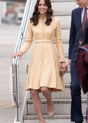 Kate Middleton - Arrives at Paro International Airport in Bhutan