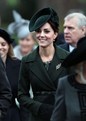 Kate Middleton - Attends the Christmas day service at St Mary Magdalene Church
