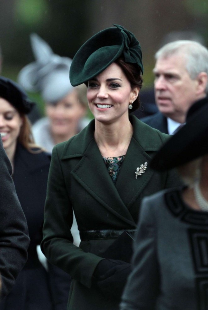 Kate Middleton - Attends the Christmas day service at St Mary Magdalene Church
