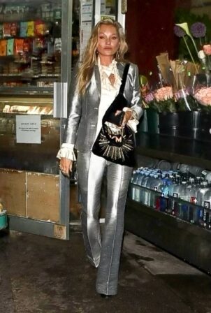 Kate Moss - In a silver suit seen during NYFW in New York