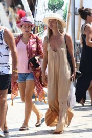 Kate Moss in Long Summer Dress out in St Tropez
