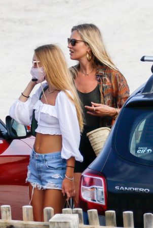 Kate Moss with Rita Ora - Lunch during holiday in Ibiza