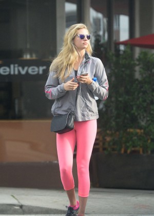 Kate Upton in Pink Tights out in Beverly Hills