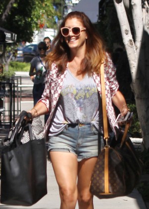 Kate Walsh in Jeans Shorts Out in LA