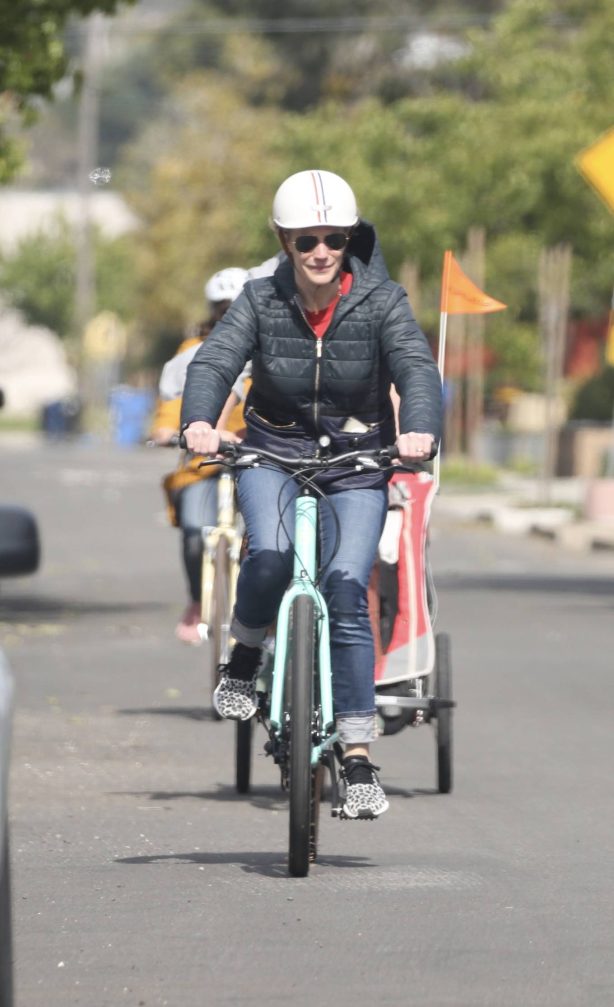 Katee Sackhoff - On a bike ride with family in Los Angeles