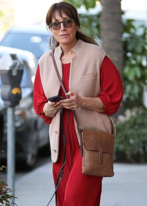 Katey Sagal in Red Dress Shopping in Beverly Hills