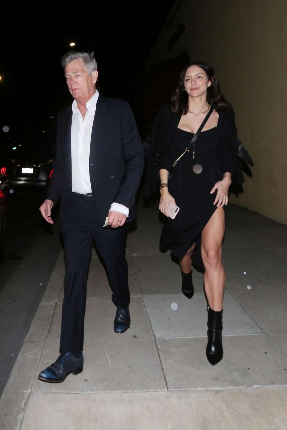 Katharine McPhee and David Foster are seen leaving a pre Oscar dinner