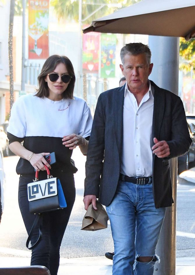 Katharine Mcphee and David Foster - Leaves Il Pastaio Restaurant in Beverly Hills