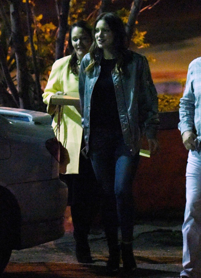 Katharine McPhee at a family dinner in Los Angeles