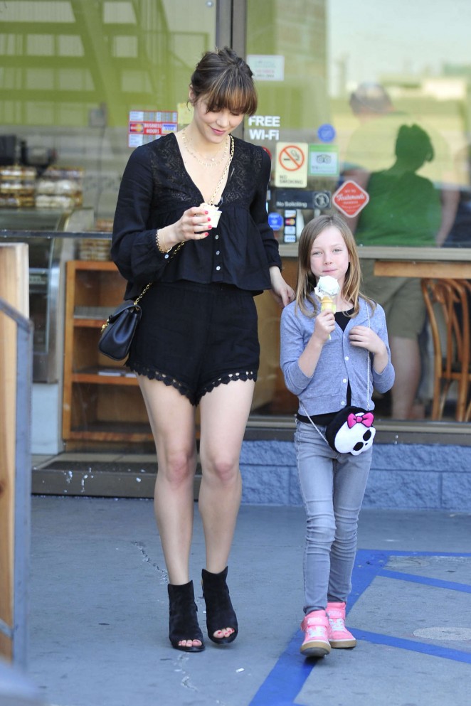 Katharine McPhee Leggy in Black Shorts out in Santa Monica