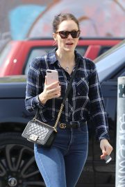 Katharine McPhee - On phone while out in West Hollywood