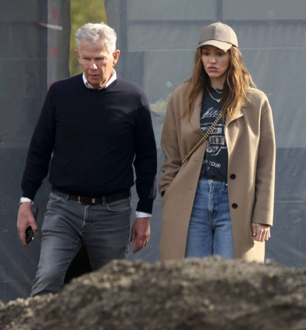 Katharine McPhee - With David Foster visit their new home site in Brentwood