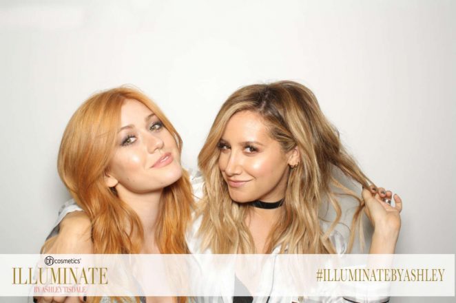 Katherine McNamara and Ashley Tisdale - Illuminate by Ashley Tisdale Launch Photobooth 2016