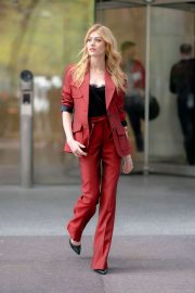 Katherine McNamara - Wearing a Natalie Tre suit in NY