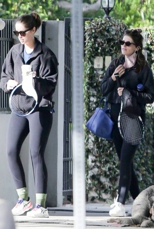 Katherine Schwarzenegger - With her sister Christina out for a tennis lesson in Los Angeles