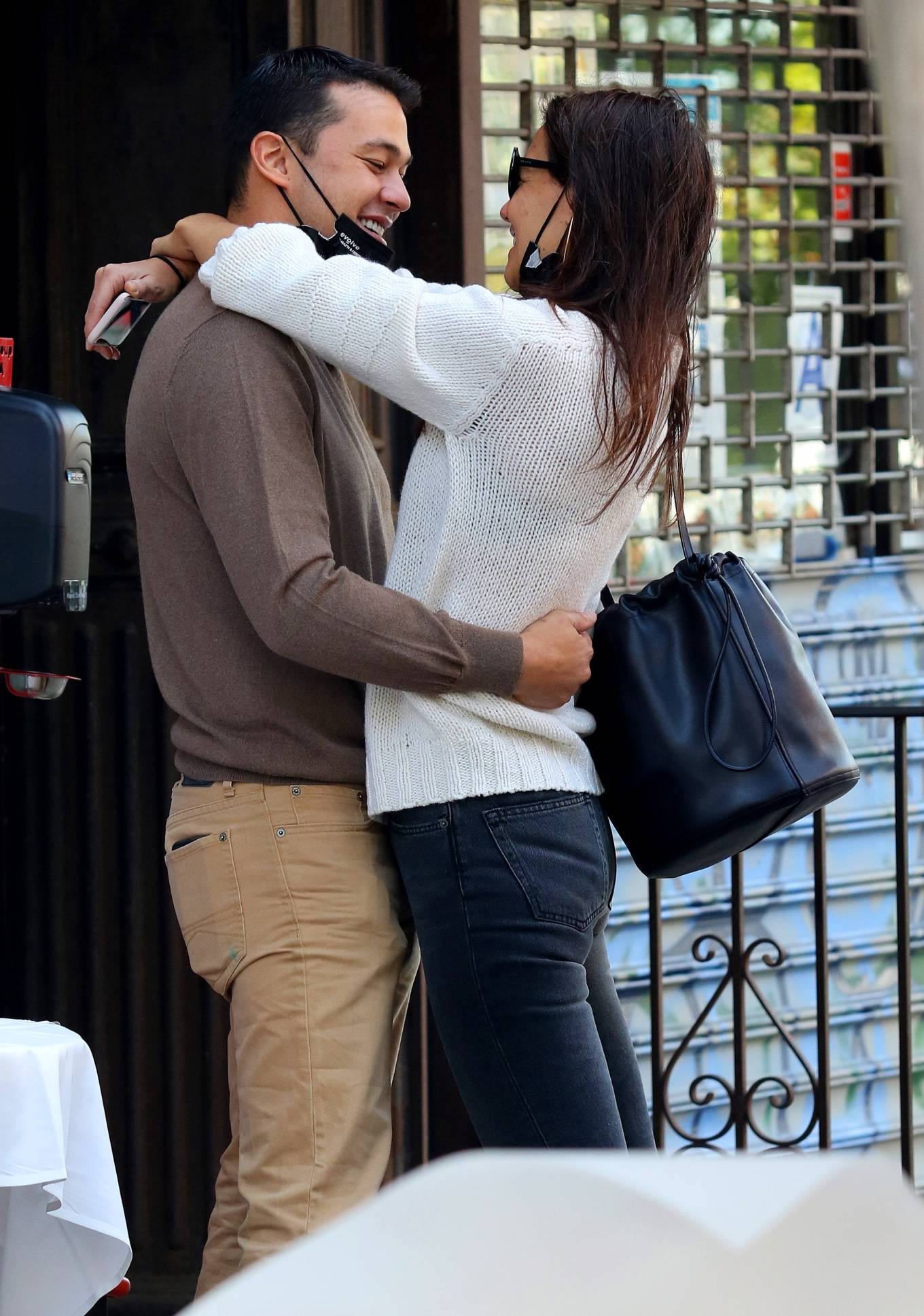 Katie Holmes and Emilio Vitolo Jr. - Pictured outside his restaurant in ...
