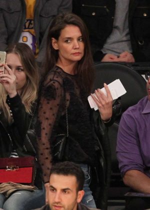 Katie Holmes at Lakers Game in Los Angeles